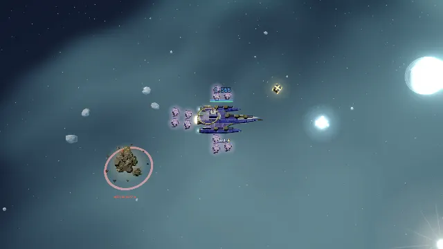 An Elysar flagship fighting a Stone Guardian