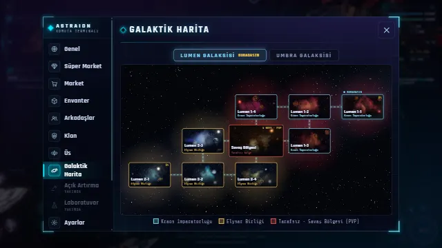 Galaxy Map: the sectors of the Lumen Galaxy